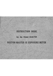 Weston Weston Master II manual. Camera Instructions.